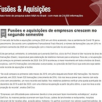 Fuses e aquisies de empresas crescem no segundo semestre